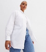 New Look Curves White Long Sleeve Oversized Shirt